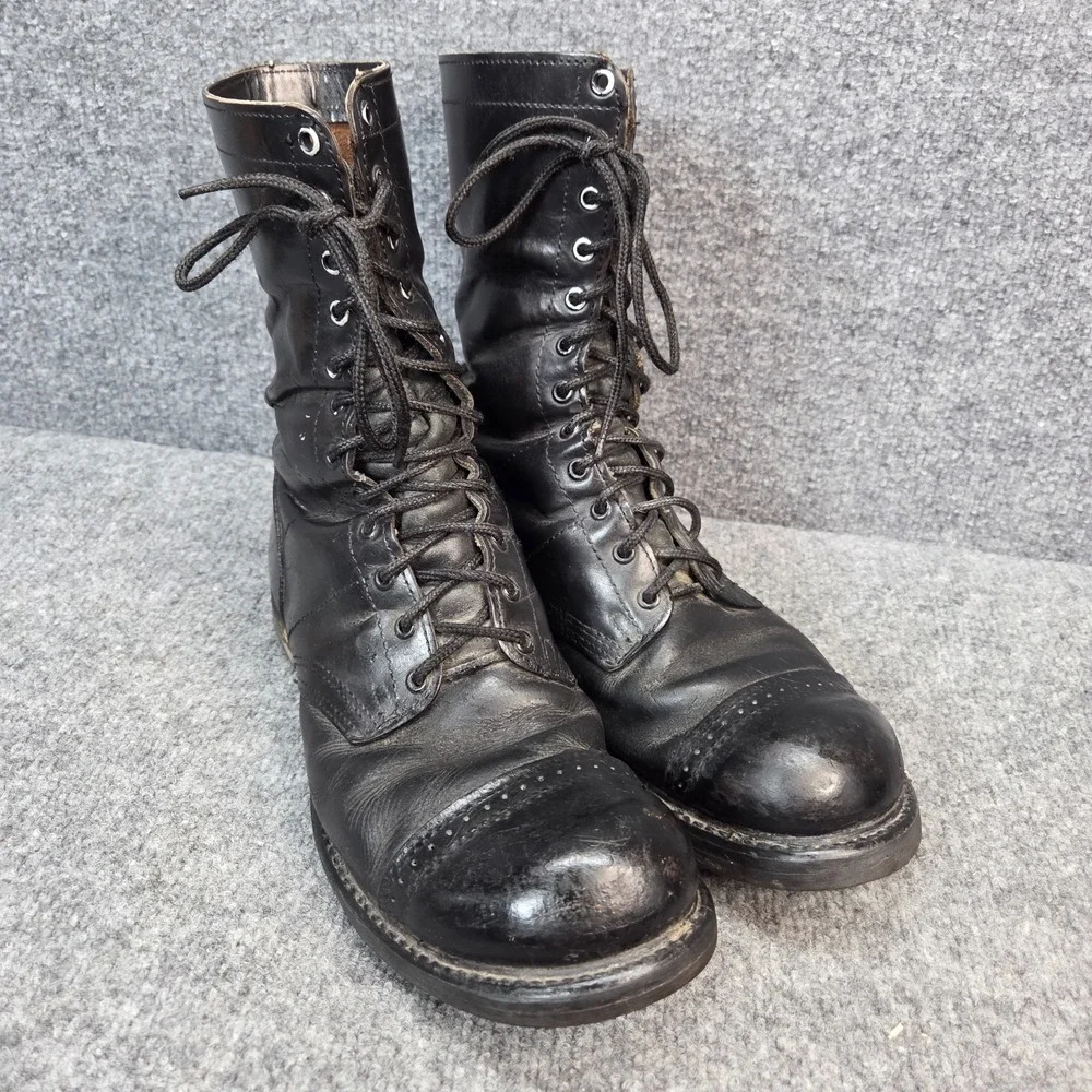 CORCORAN 975 Military Cap Toe Combat Jump Black Leather Boots USA 13D